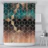 3D Geometric Marble Printing Bathroom Shower Curtain Polyester Waterproof Home Decoration Bathroom Curtain with Hook