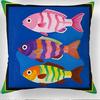 Tropical Fish Theme D Flat Printed Pillowcase Peach Skin Decorative Cushion Cover for Sofa Car Nursery Room Decor