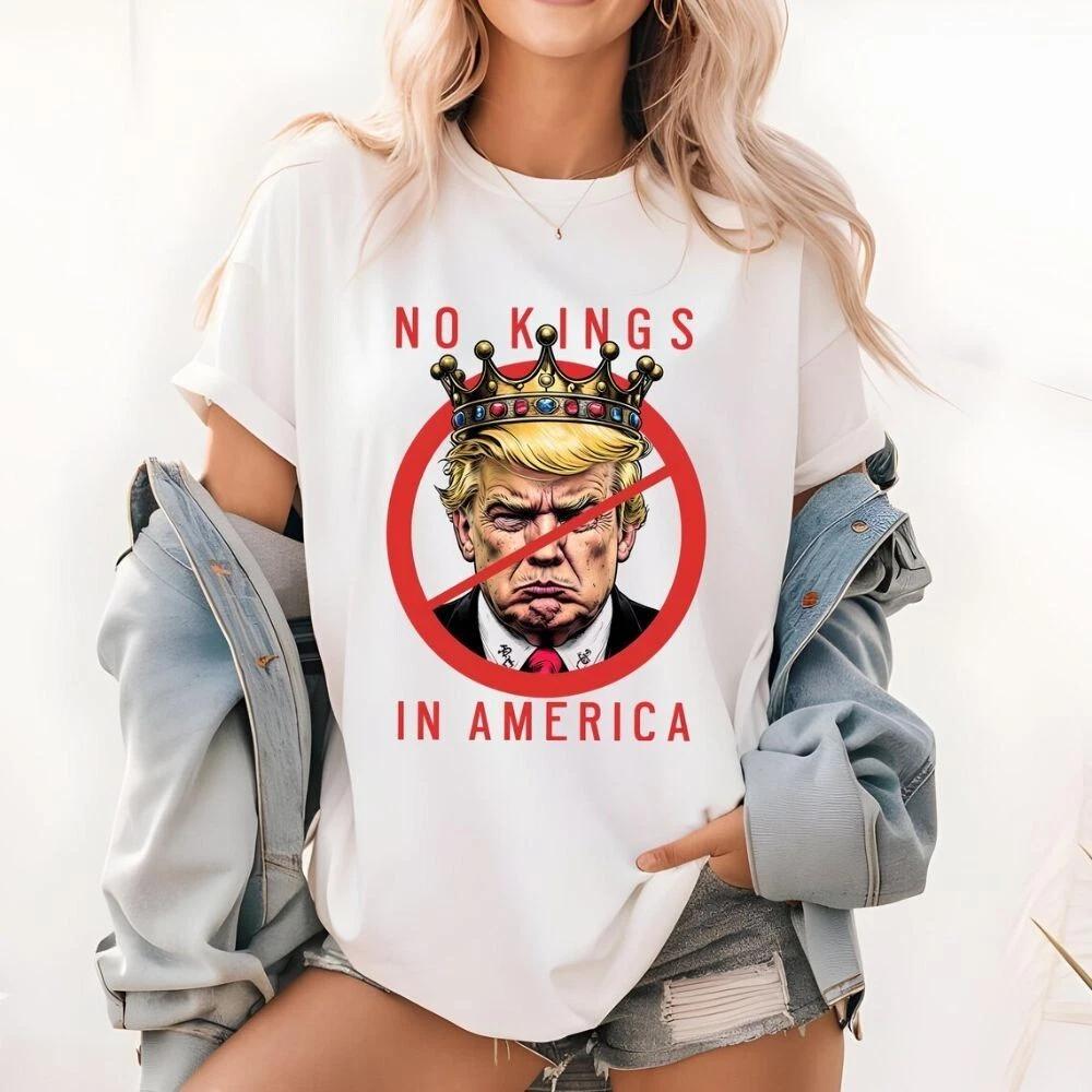 No Kings In America Anti-Trump Protest Shirt, Patriotic Democracy Hands Off XXXXL