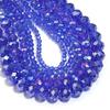 1 Strand 3 4 6 8 10mm Rondelle Faceted Crystal Beads Blue AB Glass Loose Spacer Bead For DIY Jewelry Making Bracelet Accessories