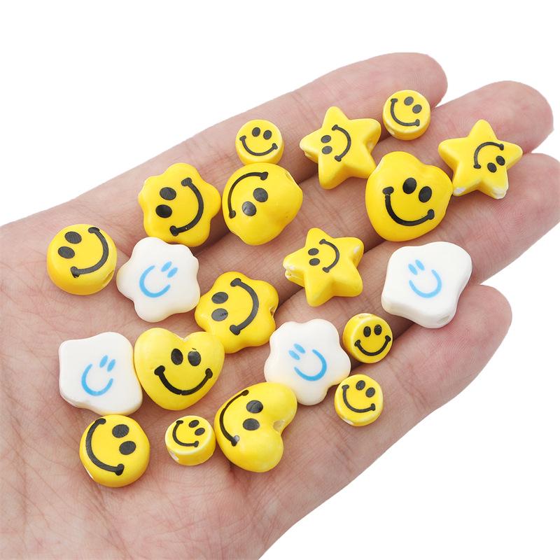 Retro Smiley Keramikperlen Koreanischer Stil Handykette Armband Halskette DIY Schmuckzubehör