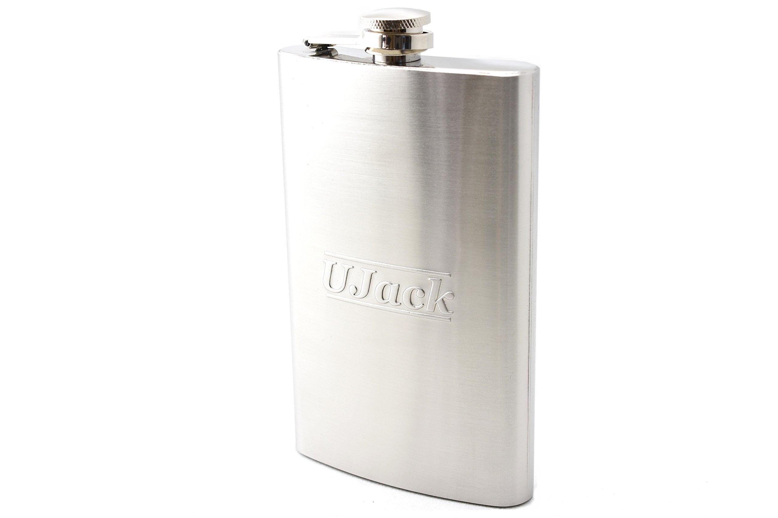 

UJack Нержавеющая сталь SUS304 Фляга для виски Фляга Фляга Матовая (10 унций, Финиш/Одиночный)