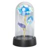 Blue Flower Night Light Romantic Ambient Bedside Sleeping Glass  Flower Lamp for Bedroom Desktop