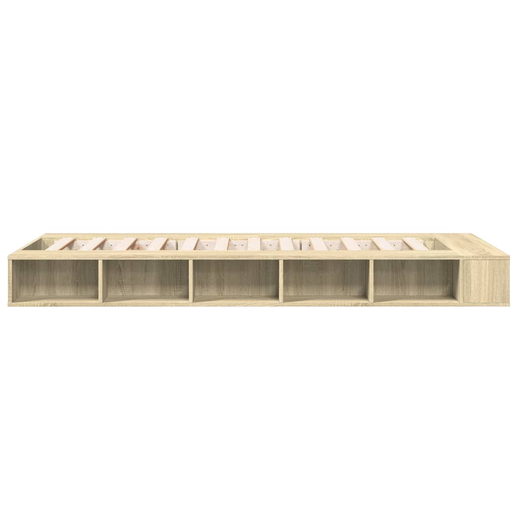 Bed Frame In Sonoma Oak Finish 100 X 200 Cm Engineered Wood