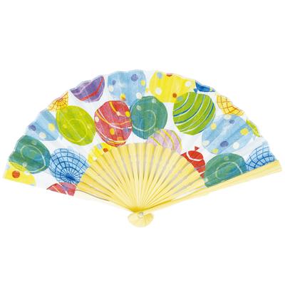 Ken Printed Folding Fan for Water 20cm [Onishi Seihan] Women, S19M-RA, Balloon, Size Approx.