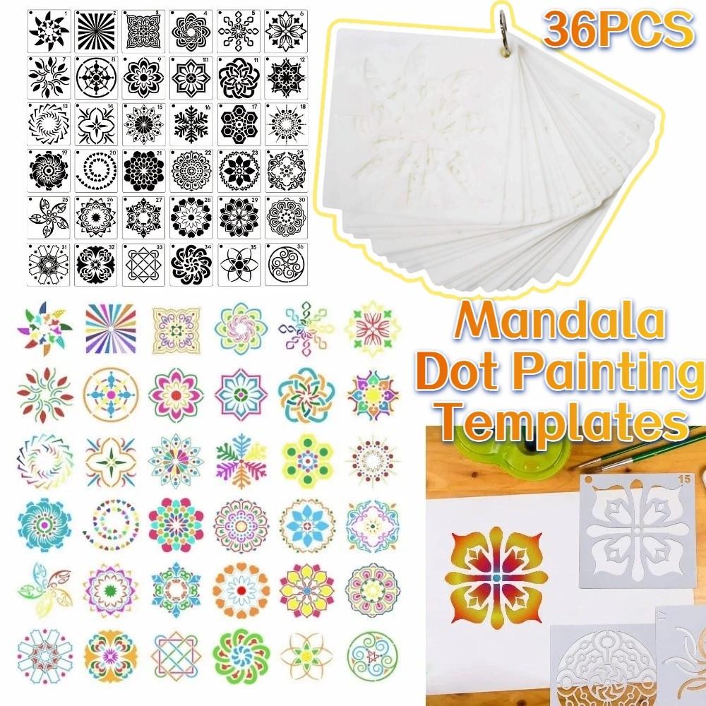 36/56Pcs Creative Mandala Stencils Hollow Dot Painting Stencils Dotting Tools