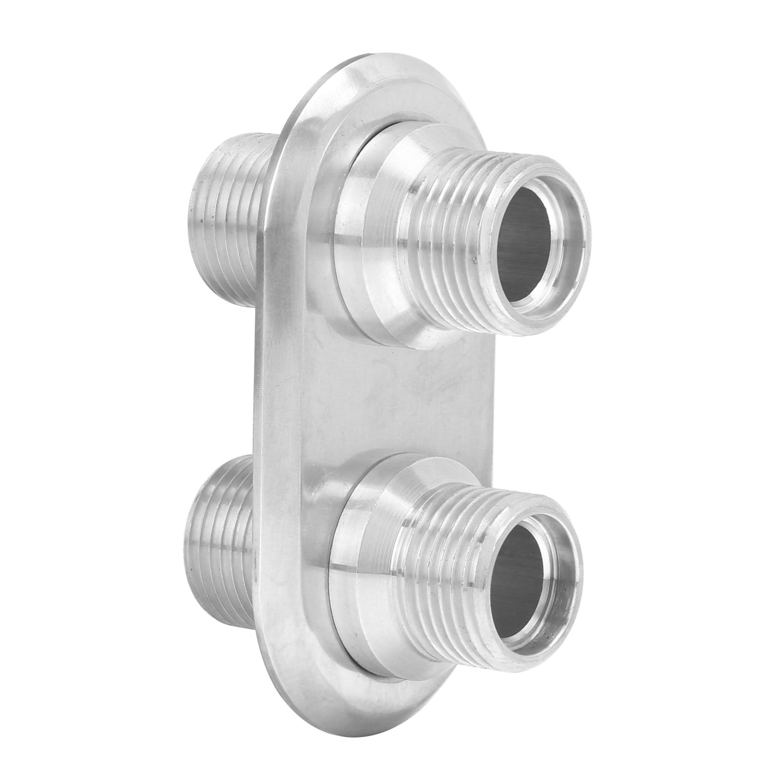 

Car 2‑Port Air Conditioning Bulkhead Interface Universal Modification Replacement for FordBlack Silver срібний