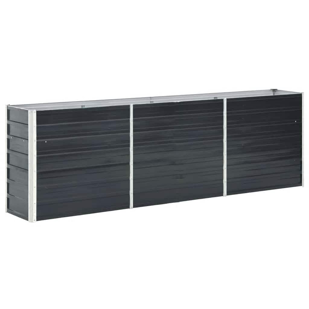 Raised Garden Bed Galvanized Steel 240 X 40 X 77 Cm Anthracite