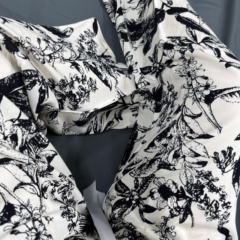 Three Sizes Women's Cotton Silk Wide-Leg Rayon Pants - Spring/Summer Breathable, Plus Size Casual Home Sleepwear