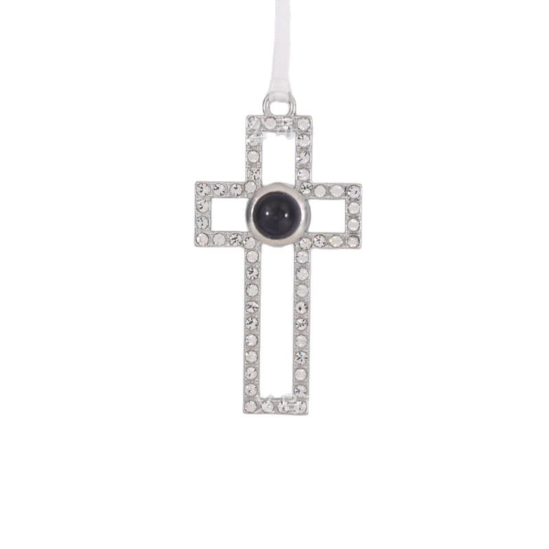10mm Full Diamond Christmas Cross Pendant with Micro-carved Projection Color Picture