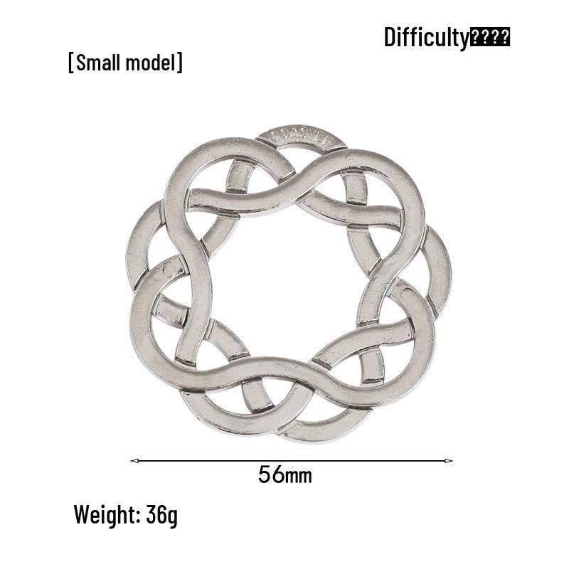 Intelligence Puzzle Zinc Alloy Disentanglement Rings - Unlock Nine Linked Rings Kongming Luban Lock Educational Toy