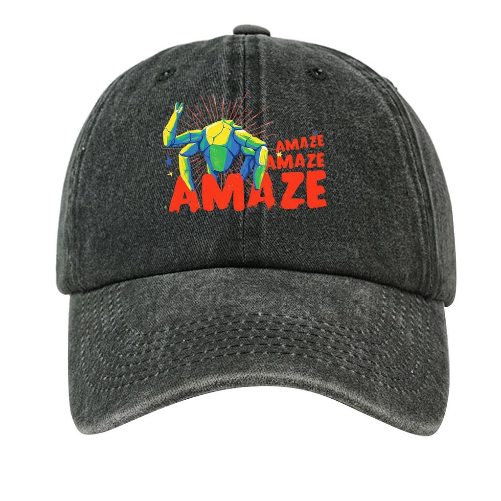 Washed Cotton Baseball Cap With Printed Distressed Soft Top Denim Hat For Men, European And American Retro Hat
