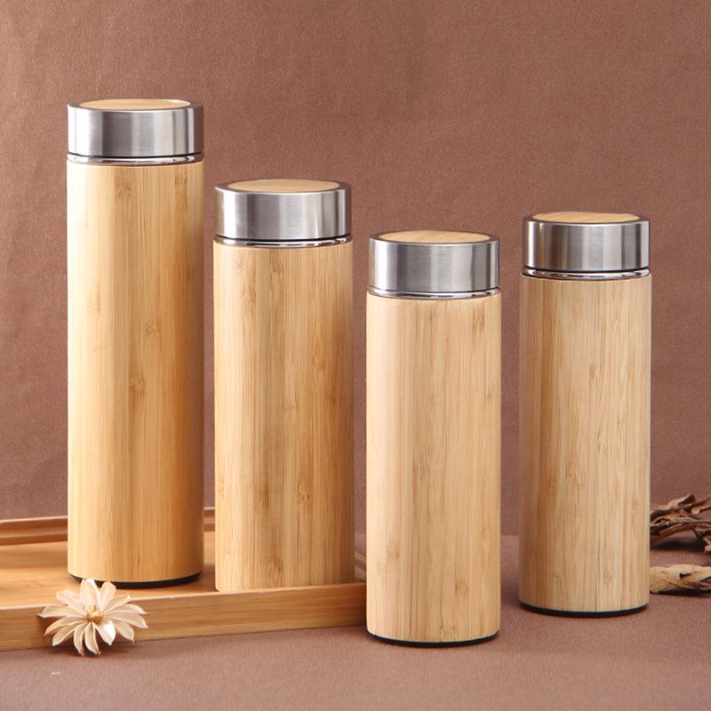 Creative Portable Bamboo Travel Coffee Mug - Vacuum Insulated