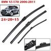3Pcs Front & Rear Windshield Wiper Blades Set 24"+20"+15" Special Side Lock Connector for Luxury Mid-size SUV 2006-2011