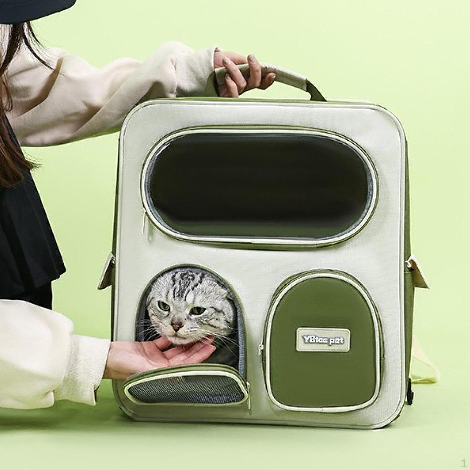 

Рюкзак для кошек Переноска на колесиках для питомцев Дышащая для походов, шоппинга Складная Телескопическая ручка Царапины