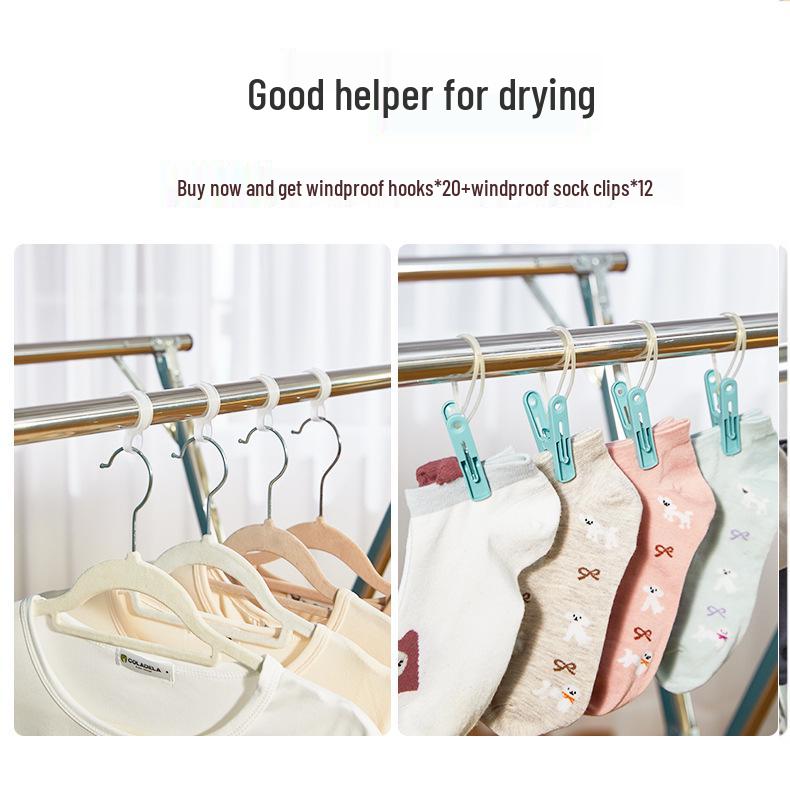 201 Stainless Steel X-Type Telescopic Clothes Drying Rack, Indoor Floor-Standing Model for Household Use
