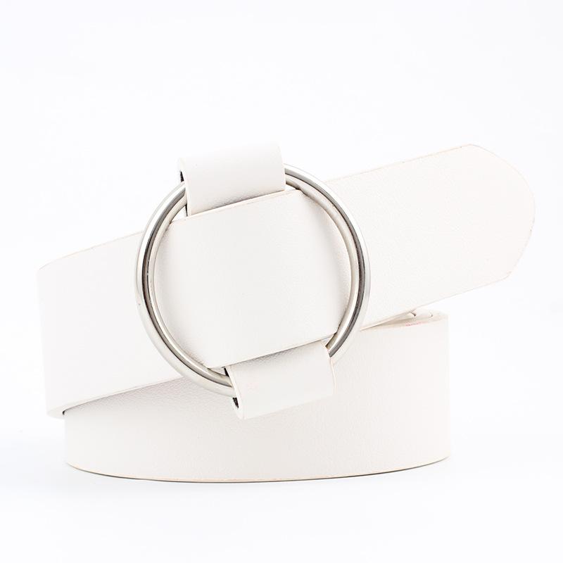 Womens Fashionforward Faux Leather Wide Belt With Elegant Smooth Buckle Design