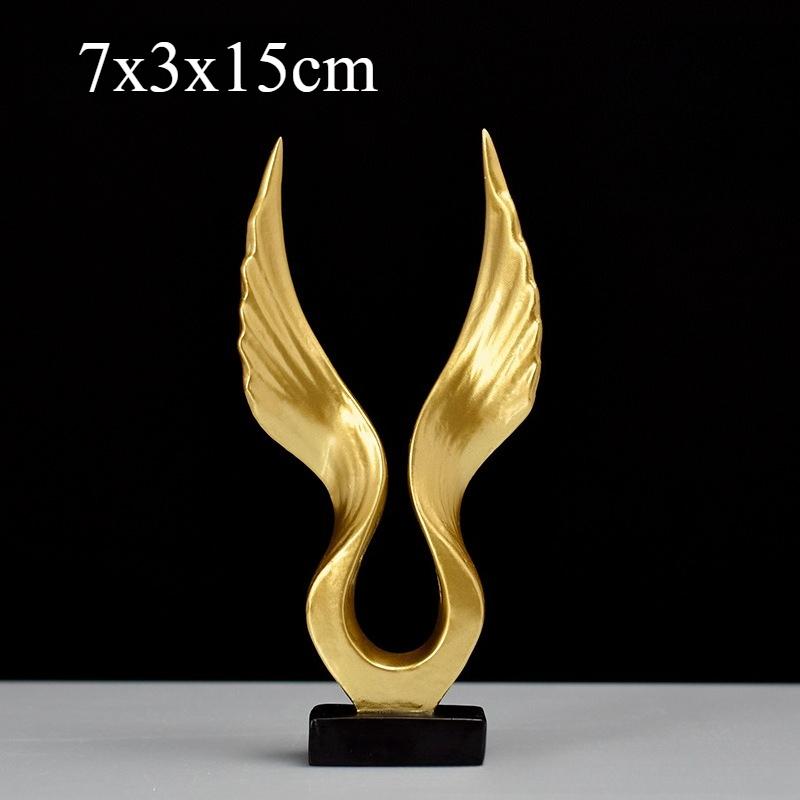 European Eagle/Angel Wing Statue Sculpture Figurine Resin Dapeng Spreading Collection Miniature for TV Cabinet Home Decoration