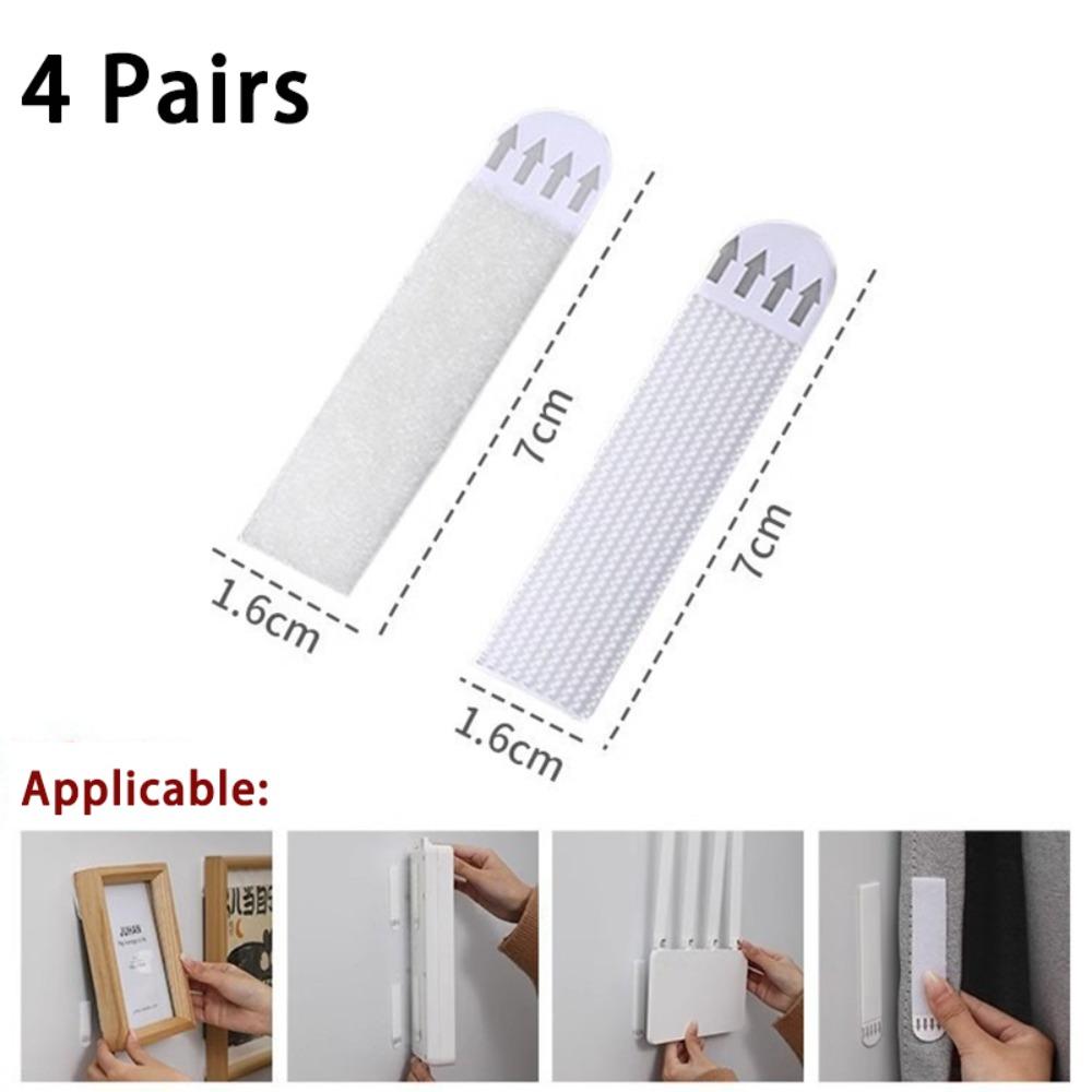 4 Pairs Punch-free Photo Frame Tape Strips Self Adhesive Poster Frame Hanging Stickers  Home Office