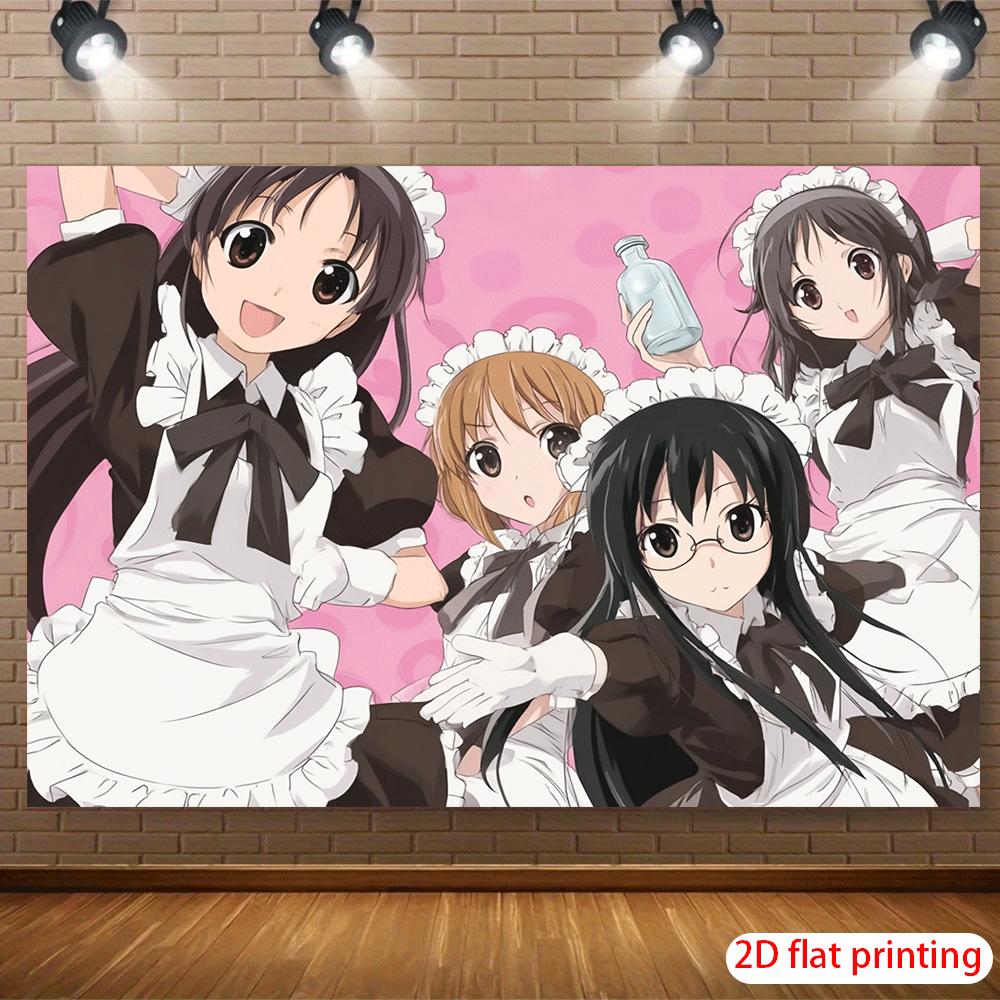 VIKAMA Japanese Maid Cartoon Tapestry Anime Girl Background Cloth Diffuse Exhibition Maid Room Decoration Home Decoration 74x94cm(29x37in)