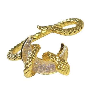 Anelli Apribili dal Design Unico con Avvolgimento a Serpente e Accento Lunare per Stili Individuali Uso Quotidiano Abiti alla Moda