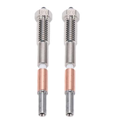 2 Stück Bimetall-Düse Ersatz für QIDI Q2 Q2C 3D-Drucker 0,8 mm Gehärteter Stahl mit integriertem Keramik-Hals