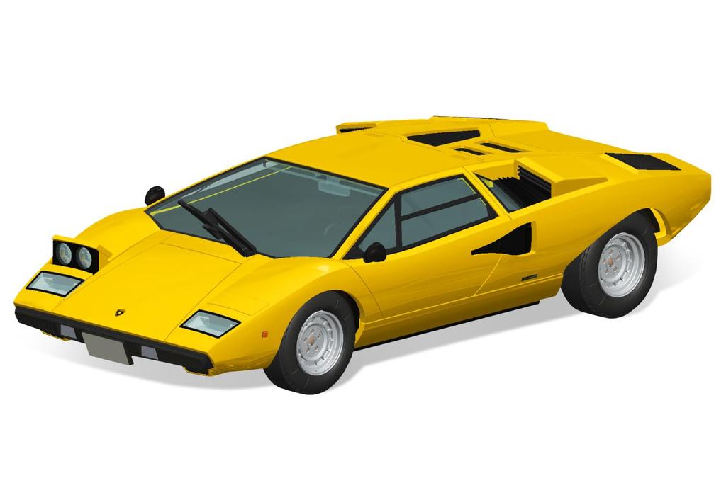 Aoshima Bunka Kyozai The Snap Kit Series Lamborghini Countach LP400 Yellow Plastic Model Kit (AOSHIMA) 1/32 Pre-Colored 20-B