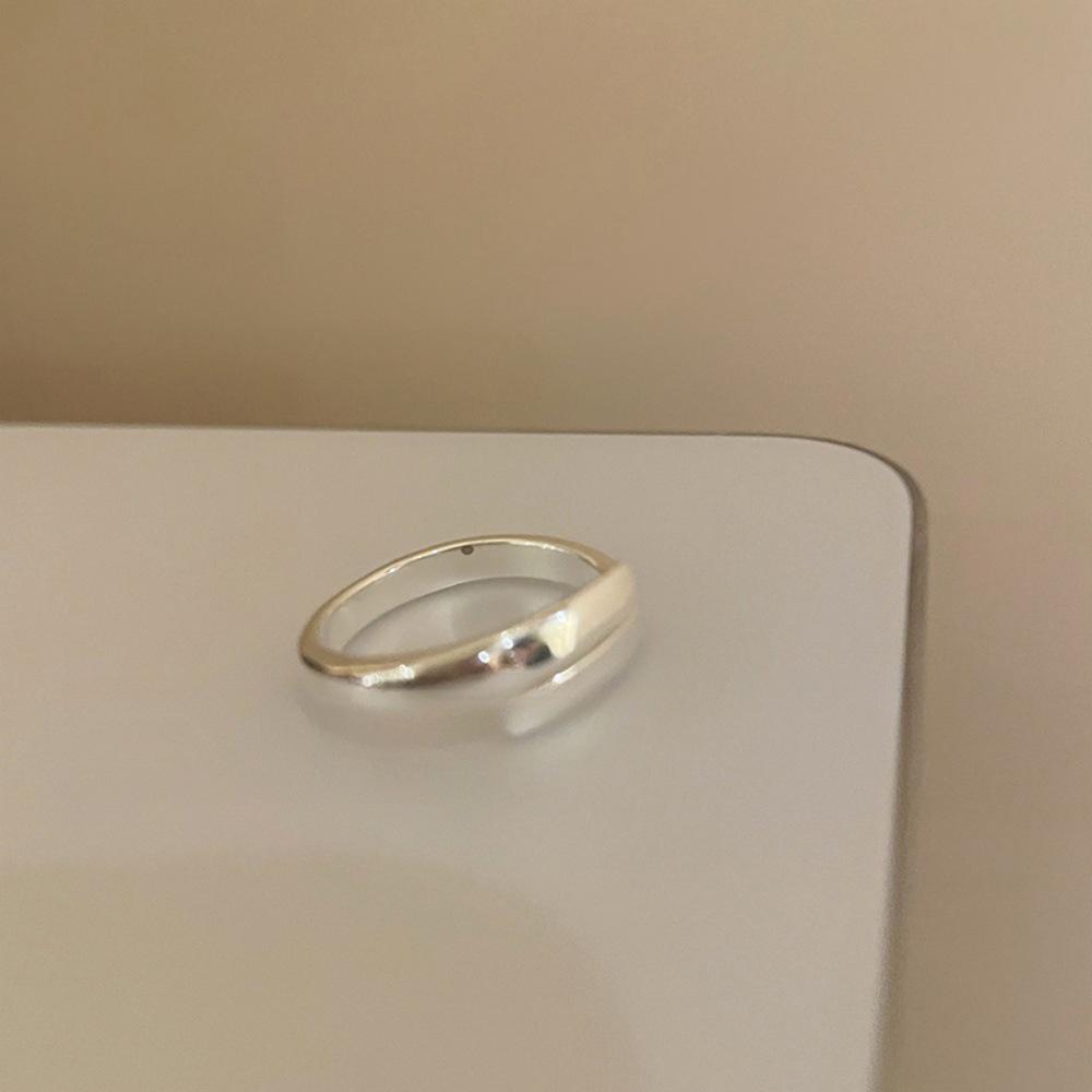 S925 Sterling Silver Korean Style Adjustable Open Ring for Women - Niche Light Luxury Trendy Colorfast High-End Feel