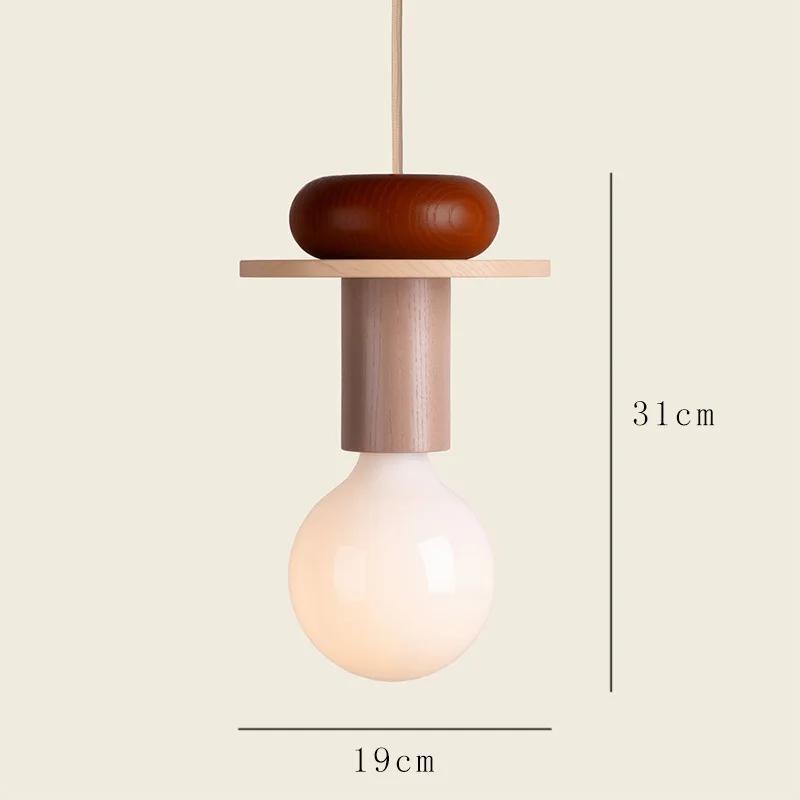 Simple Cartoon Colored Wooden Light Children's Room Bedside Lantern Led for Living Room Wall Switch Ceiling Lamps Chandelier