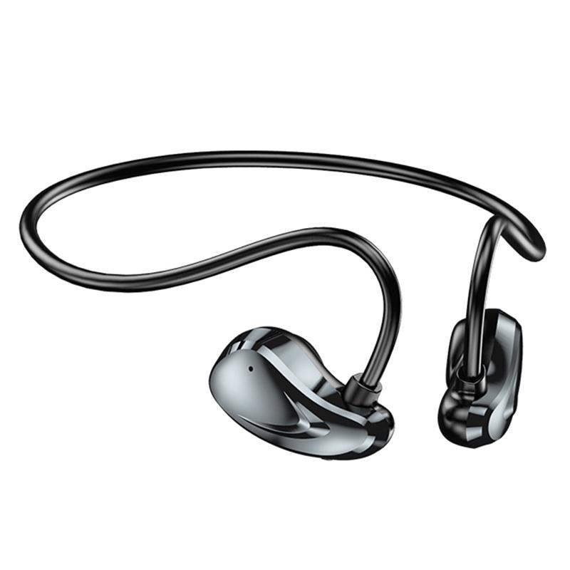 

A60 Open Ear Air Conduction Headphones Bluetooth-compatible 5.3 Wireless Neckband Earphones with Mic Black
