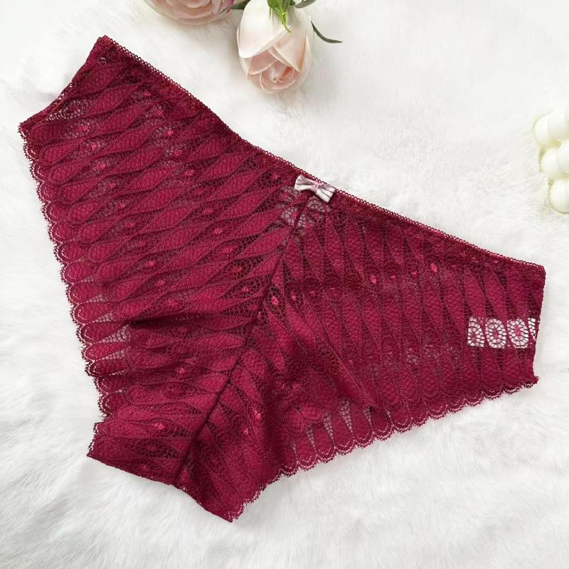 

Lady Summer Sexy Lace Lace Transparent Low Waist Triangle Briefs XL червоний