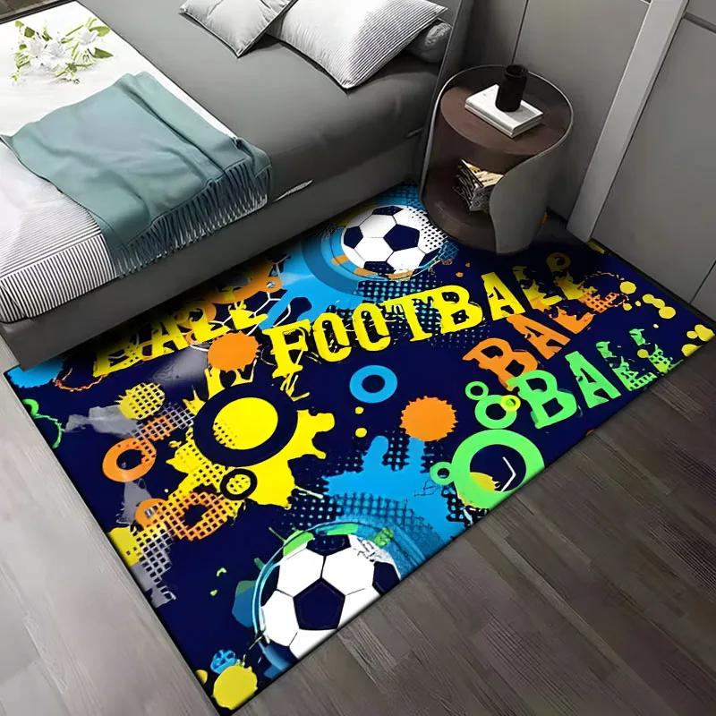 Football Art Pattern Rug Carpet for Living Room Bathroom Mat Creative Doormat Carpet for Bedroom Home Decor Tapis Salon