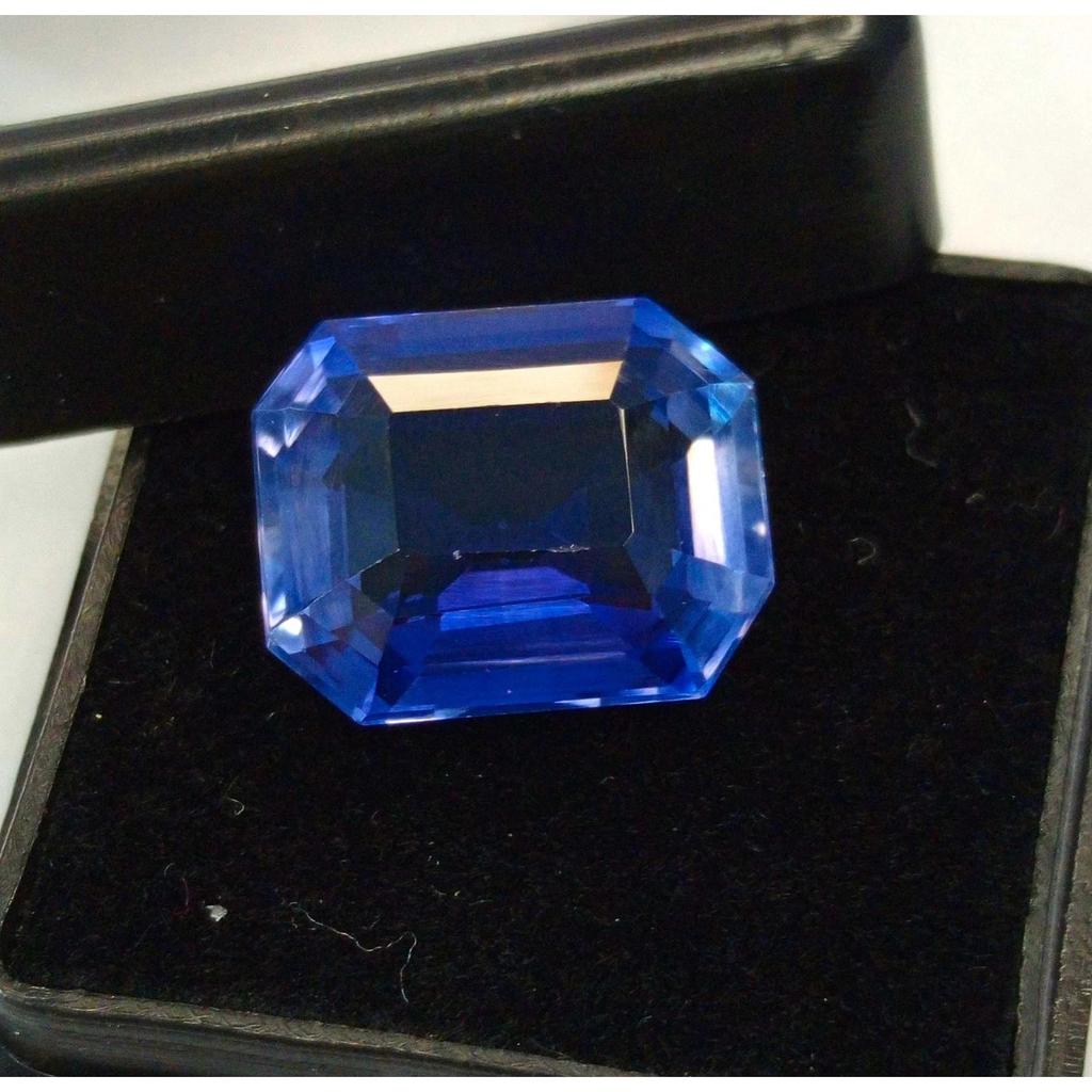 Natural Blue Sapphire Emerald Cut 11-12 Ct Beautiful Certified Loose Gemstone