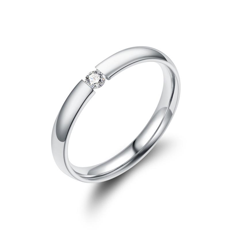 2026 Stainless Steel Ring with Zirconia for Men And Women Wedding Engagement