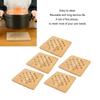 5 Pcs Heat Proof Bamboo Trivet Portable Heat Resistant Mat Durable Kitchen Hot Pads  Hot Dishes