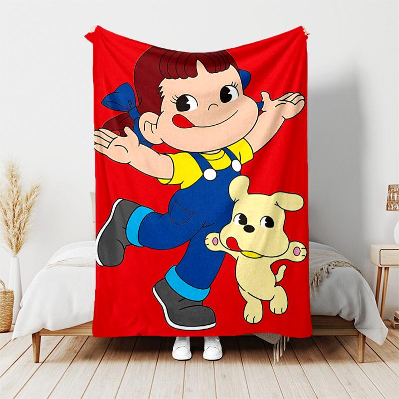 1pc Blanket Peko Chan Print Design, Lightweight Blanket for Sofa, Bed- Soft &Warm, Gift for All Seasons like Christmas, Halloween