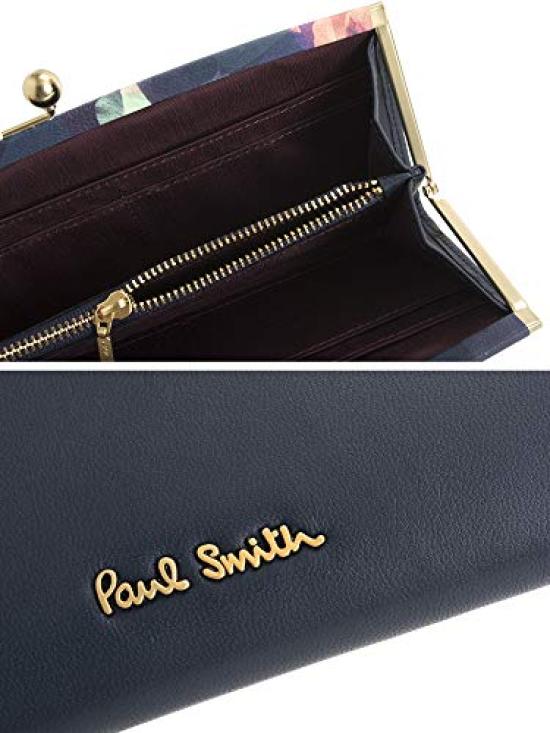 Paul Smith Long Wallet with Clasp Navy Blue Women's Purse, (pwu765-30)
