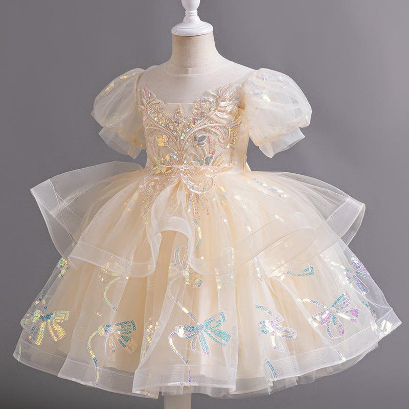 Children’s Puffy Skirt Flower Dress – Princess Costume for Weddings & Birthdays
