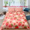 Strawberry Flower Style Digital Printed Duvet Set - Polyester - Bedroom Decor -1 Bed Cover +2 Pillowcases (no Pillow Core)