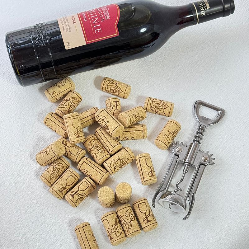Rolha de Vinho de Cortiça com Microgrânulos de Carvalho Impresso - Design Cilíndrico e Cônico