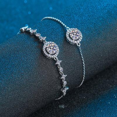 Moissanite náramok pre ženy D Color Vvs 1 Lab diamantové náramky Zásnubné výročie Party darčeky Šperky s g