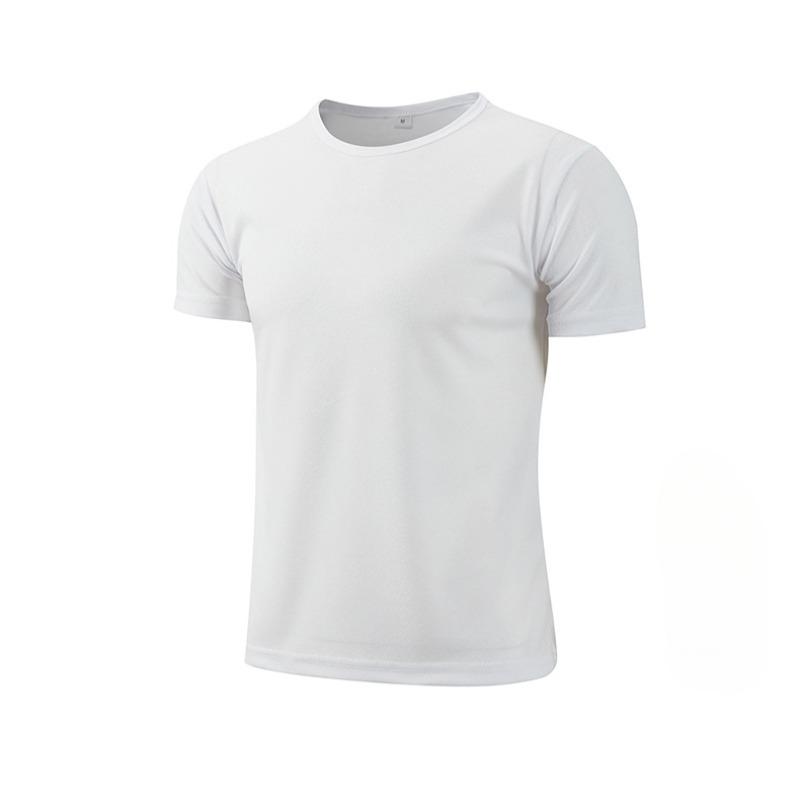T-shirt estiva girocollo Abiti ad asciugatura rapida Abiti da lavoro T-shirt a maniche corte L bianco