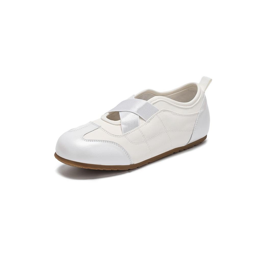 French inner height increase shallow mouth flat sole shoes women's autumn casual versatile breathable sports shoes ballet Mary Jane shoes