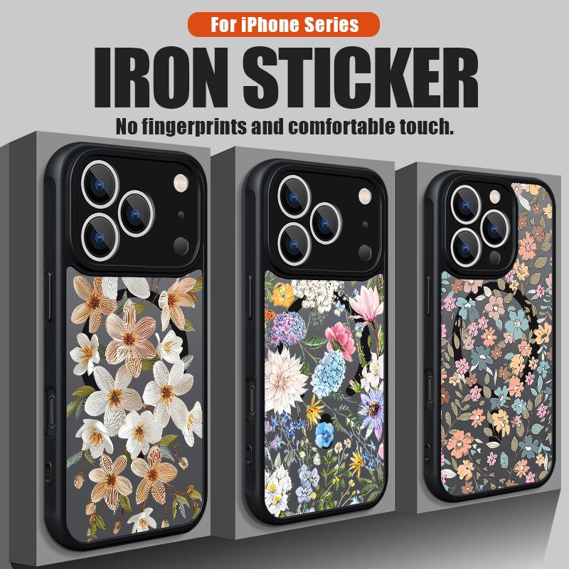Vintage Floral Pattern Case For iPhone 17 Pro Max Funda iPhone 16 15 14 13 Pro Max Rugged Bumper Magnetic For Magsafe Shockproof Cover
