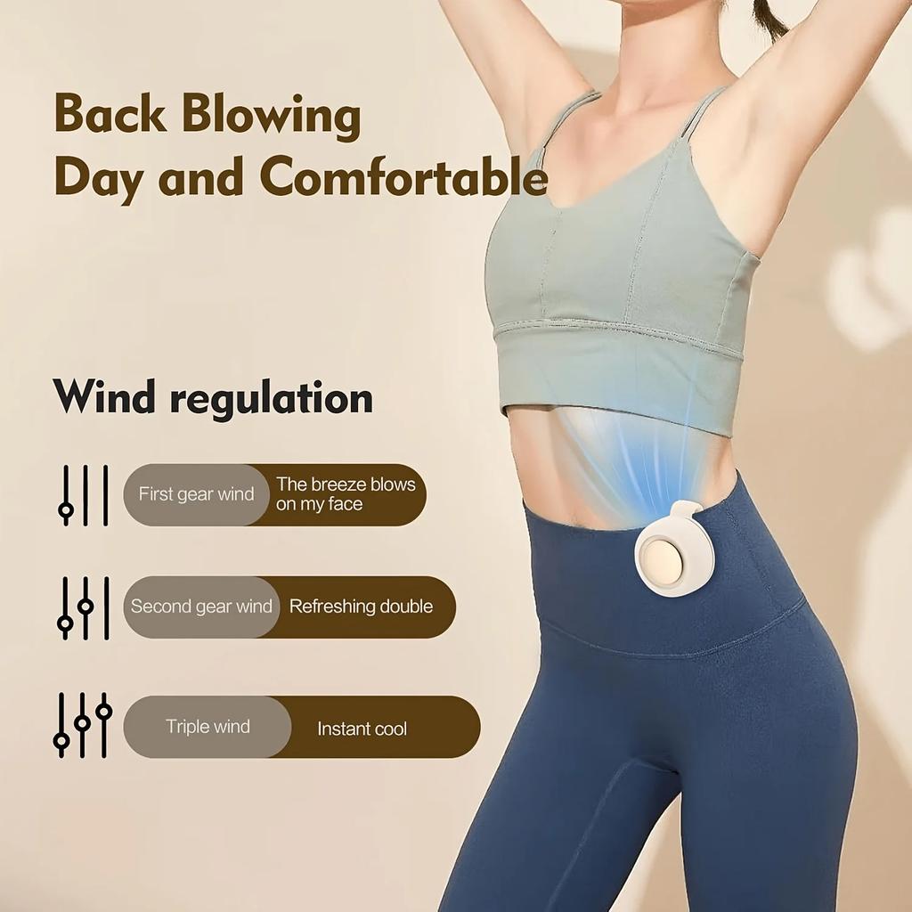 Mini Portable Clip Fan Handheld Waist Hanging Leafless Fan Small Whirlwind Fan For Daily&Home&Outdoor Travel