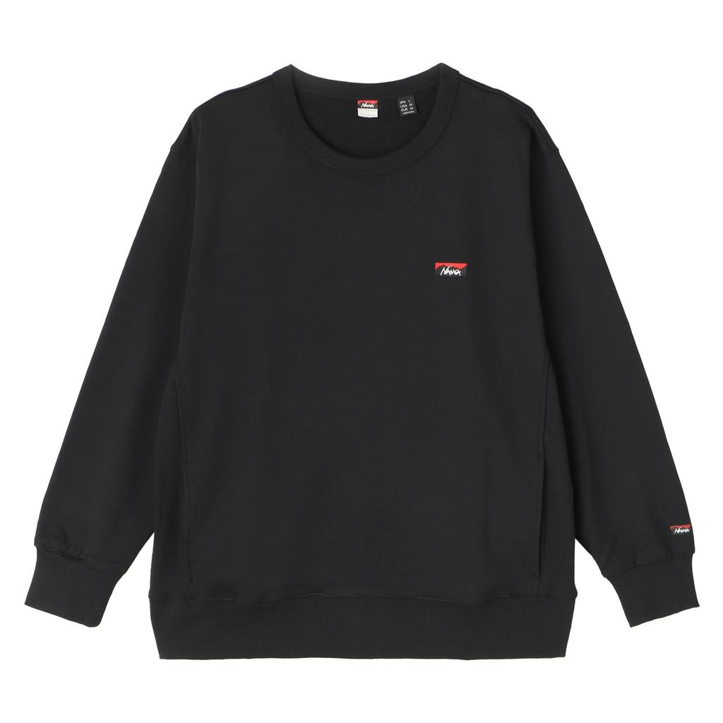 NANGA Men's Eco Hybrid Mini Box Logo Embroidery Sweatshirt (Color: Black) (Size: L)
