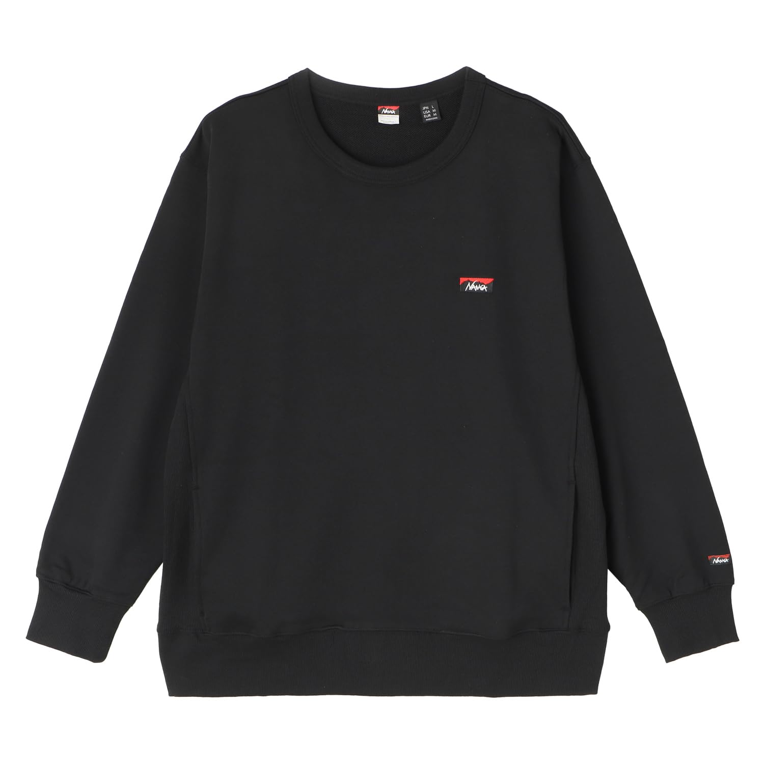 

NANGA Men s Eco Hybrid Mini Box Logo Embroidery Sweatshirt (Color: Black) (Size: L)