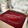 Detroit Red Wings Design Crystal Velvet Carpet Cozy Non?Slip Printed Rug For Bedroom Living Room Entrance