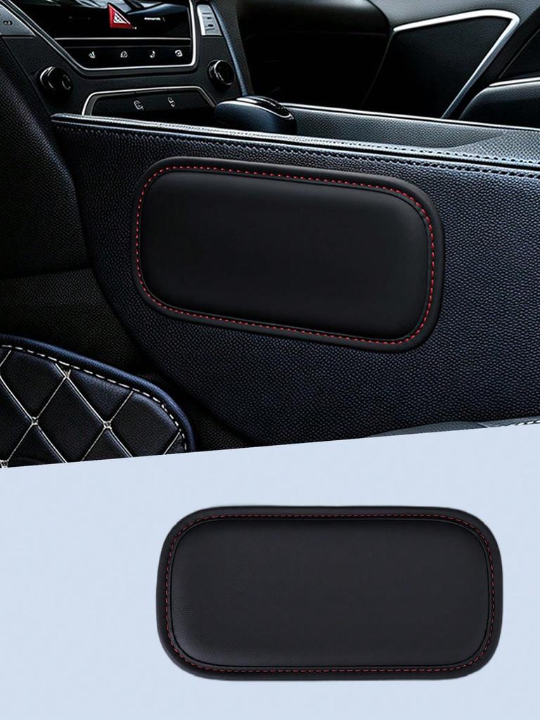 Car Elbow & Leg Support Pad, Soft Nappa Leather Cushion, Universal Fit