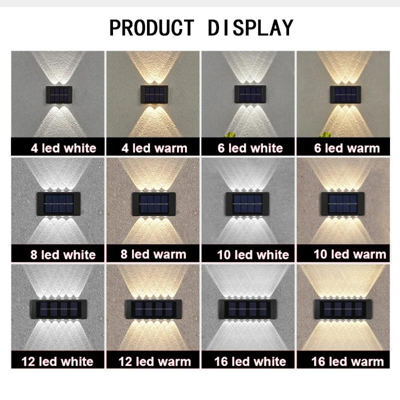 Solar Wall Lamp Outdoor Waterproof Up & Down Lighting Solar Fence Lights Solar Powered Garden Yard Decorative Wall Lights